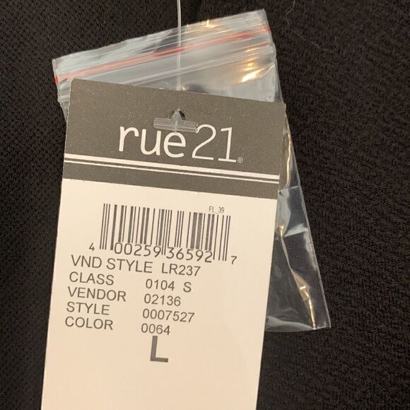 LA Gypsy Large Black Scoop Neck Top Stripped Elongating Leg Keyhole Closure - Picture 12 of 15